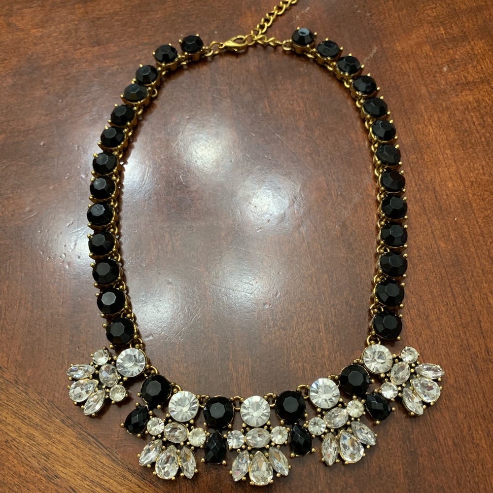 Oh my love black rhinestone statement necklace
